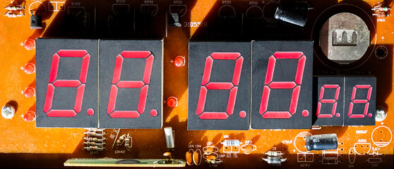  bomb detonator countdown to explosion. Dynamite bomb with digital timer countdown. Zero at the...