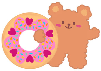 cute bear with donut