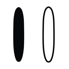 Surfboard collection. Simple solid and outline.Flat design glyph and thin line vector various surf desk icon set isolated on white background. EPS 10.