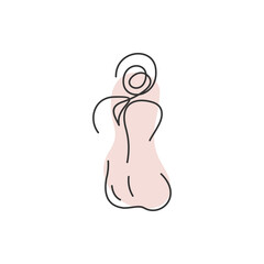 Trendy Line Art Woman Body Abstract