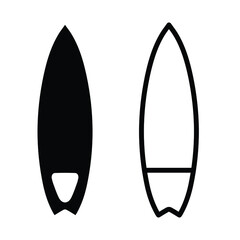 Surfboard collection. Simple solid and outline.Flat design glyph and thin line vector various surf desk icon set isolated on white background. EPS 10.