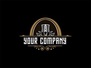 LUXURY GOLD VINTAGE PISTON LOGO