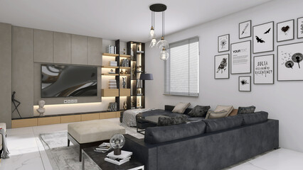 Living room interior design decor