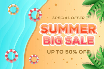 gradient summer big sale poster promotion