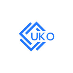 UKO technology letter logo design on white  background. UKO creative initials technology letter logo concept. UKO technology letter design.

