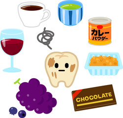 ステインで茶色い歯とステインが付きやすい食品