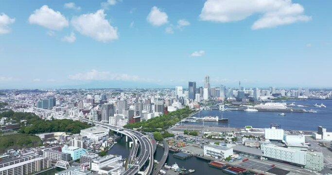 横浜　都市　ドローン　4K