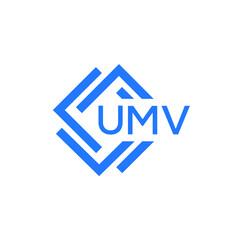 UMV technology letter logo design on white  background. UMV creative initials technology letter logo concept. UMV technology letter design.

