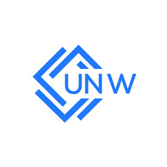 UNW technology letter logo design on white  background. UNW creative initials technology letter logo concept. UNW technology letter design.
