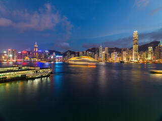 Naklejka na ściany i meble Hong Kong Cityscape at Night