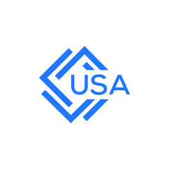 Fototapeta premium USA technology letter logo design on white background. USA creative initials technology letter logo concept. USA technology letter design. 