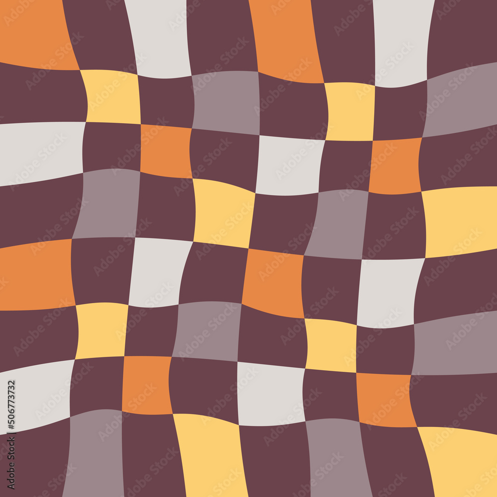 Aufkleber retro tiles are curved and simple. simple tiled cells bent and seamless decor minimal pattern.