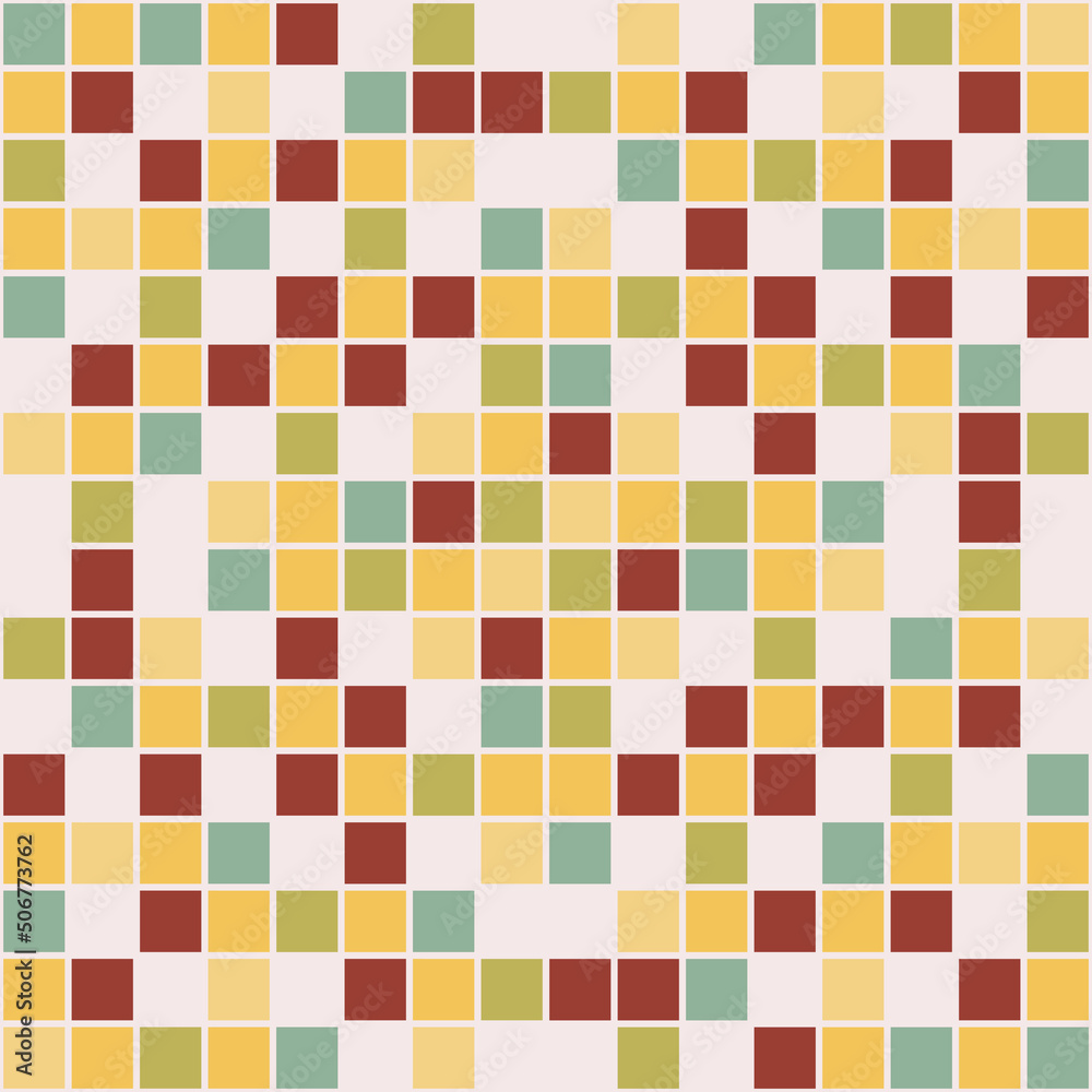 Poster 
Colored tile, which is located on a white background. Vector simple and repeat tile square and derok retro or modern.