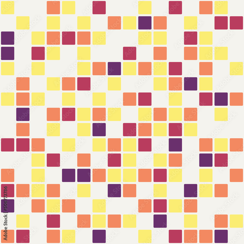 Poster colored tile cubes on a white background. decor tile from vector colored bright squares.