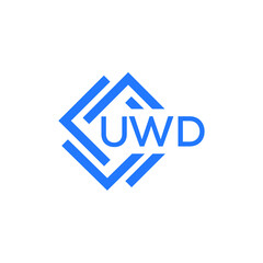 UWD technology letter logo design on white  background. UWD creative initials technology letter logo concept. UWD technology letter design.
