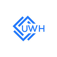 UWH technology letter logo design on white  background. UWH creative initials technology letter logo concept. UWH technology letter design.
