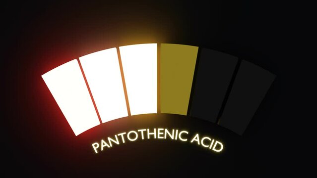 Vitamin B5 pantothenic acid level abstract scale. Food value measuring. 3D render
