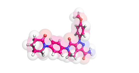 Apixaban molecule. 3D