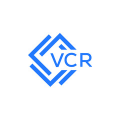 VCR technology letter logo design on white  background. VCR creative initials technology letter logo concept. VCR technology letter design.