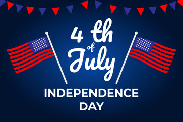 4th july american flag background design