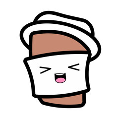 Obraz na płótnie Canvas Delicious coffee paper cup icon. Drink vector illustration design