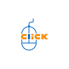 Click mouse. Typography logo design.