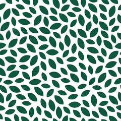 Seamless pattern with green abstract leaves or flower petals.