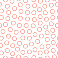 Pink rings seamless pattern with white background.