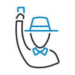 Obraz premium Cricket Umpire With Hand Holding Card Icon