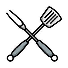Crossed Frying Spatula And Fork Icon