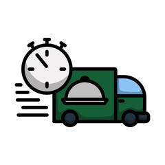 Fast Food Delivery Car Icon