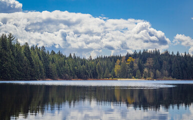 Beautiful landscape of a lake in a forest. Rolley Lake Provincial Park