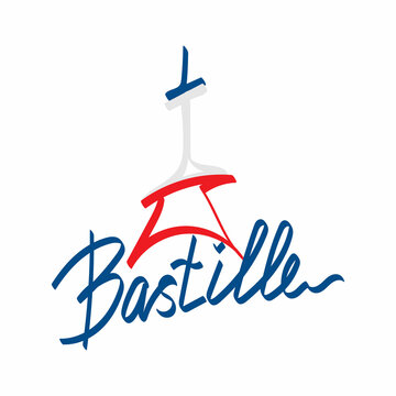 Happy Bastille Day. National holiday of France. the 14 th of July. Holiday concept. Freedom. Handwritten lettering. Suitable for posters and specialized literature.