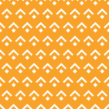 White geometric shapes seamless pattern with orange background.