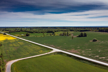 Roads in coutryside of Latvia.