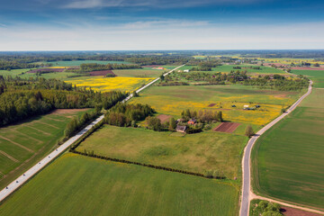 Roads in coutryside of Latvia.