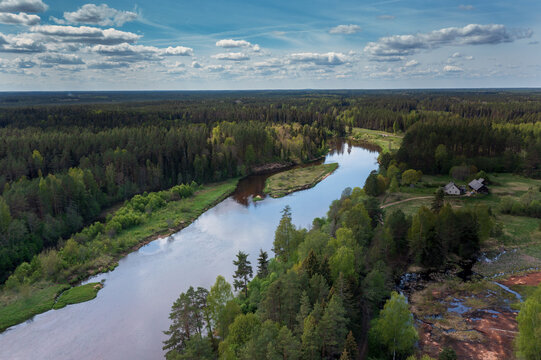 Gauja River In Northern Latvia.