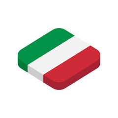 Italy. National flag. Vector isometric flat 3D icon