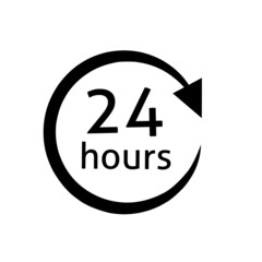 24 hour icon vector with simple design