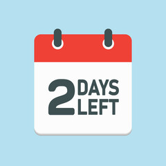 Countdown daily page calendar icon - 2 days left