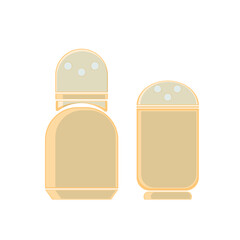 Vector image of sugar bowl and salt shaker