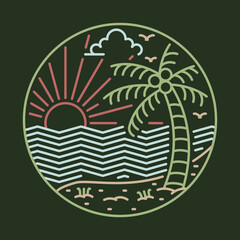 Nice beach for chill at summer graphic illustration vector art t-shirt design