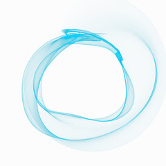 Abstract round transparent figure. Ring of light, veil, smoke