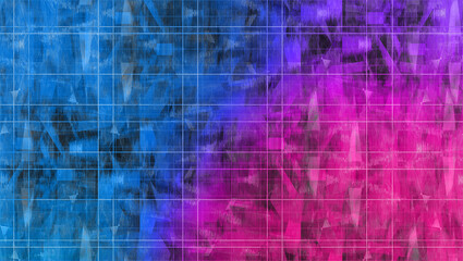 Abstract glitch art grid background image.