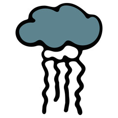 Colored Jellyfish illustration on white background.