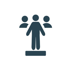 Vector web icons, business, teamwork, training and presentation. Flat design.