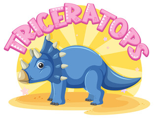 Cute triceratops dinosaur cartoon