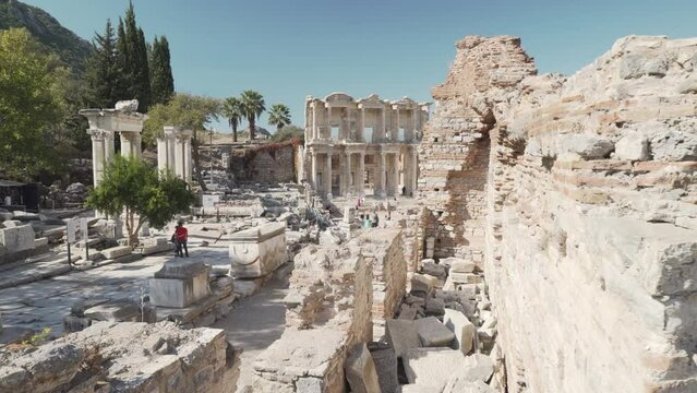 Awesome view of the Library of Celsus in Ephesus (Efes)