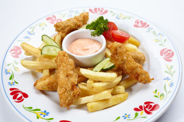 Chicken nuggets with french fries