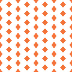Orange small rhombuses seamless pattern with white background.